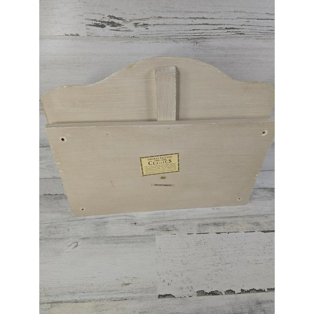 Thomas Pacconi Classics Wood Cookbook Stand Apple Hand Painted Farmhouse Cream